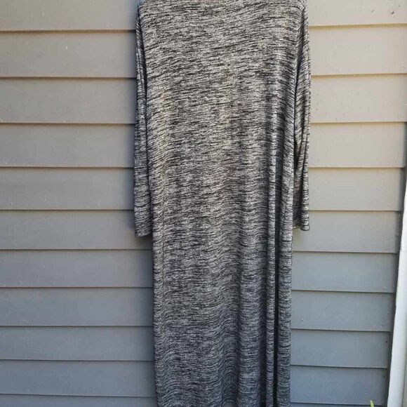 Worthington Maxi Black Gray Marled Open Front Cardigan size OX - Picture 6 of 11